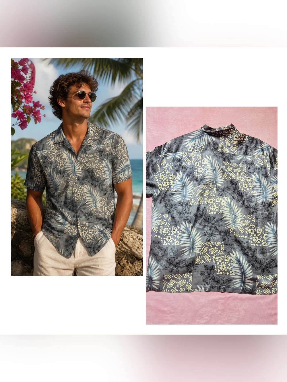 Tommy Bahama 100% Silk Hawaiian Tropical Resort Button-UpShirt Size Large